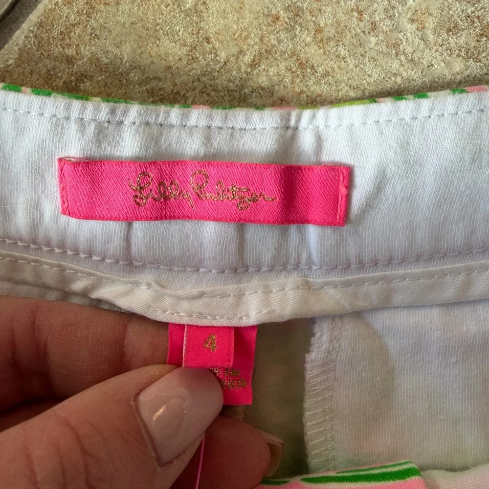 Lilly Pulitzer Pink and Green Patterned Shorts - Picture 4 of 7